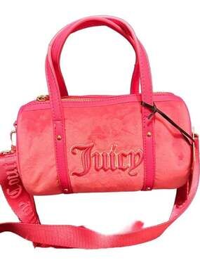 Juicy Couture Velvet Mini Duffle Crossbody Bag Hot Pink NWT